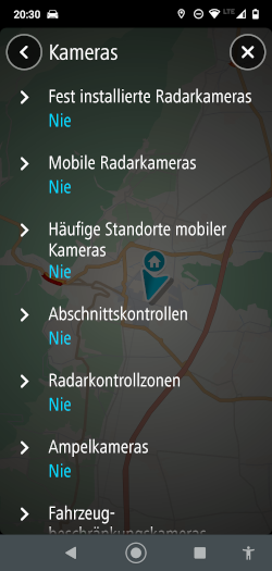 App TomTom GPS Navigation, Kameras